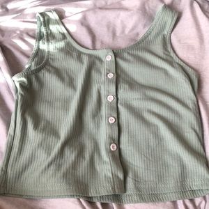button up cropped tank